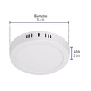 Luminario LED plafón 12W 6500K, redondo, blanco, VOLTECK