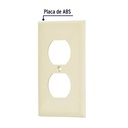 Placa de ABS dúplex, Standard, marfil, Volteck 