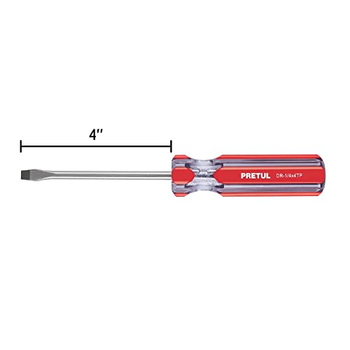 Desarmador plano 1/4 x 4' mango de PVC, PRETUL