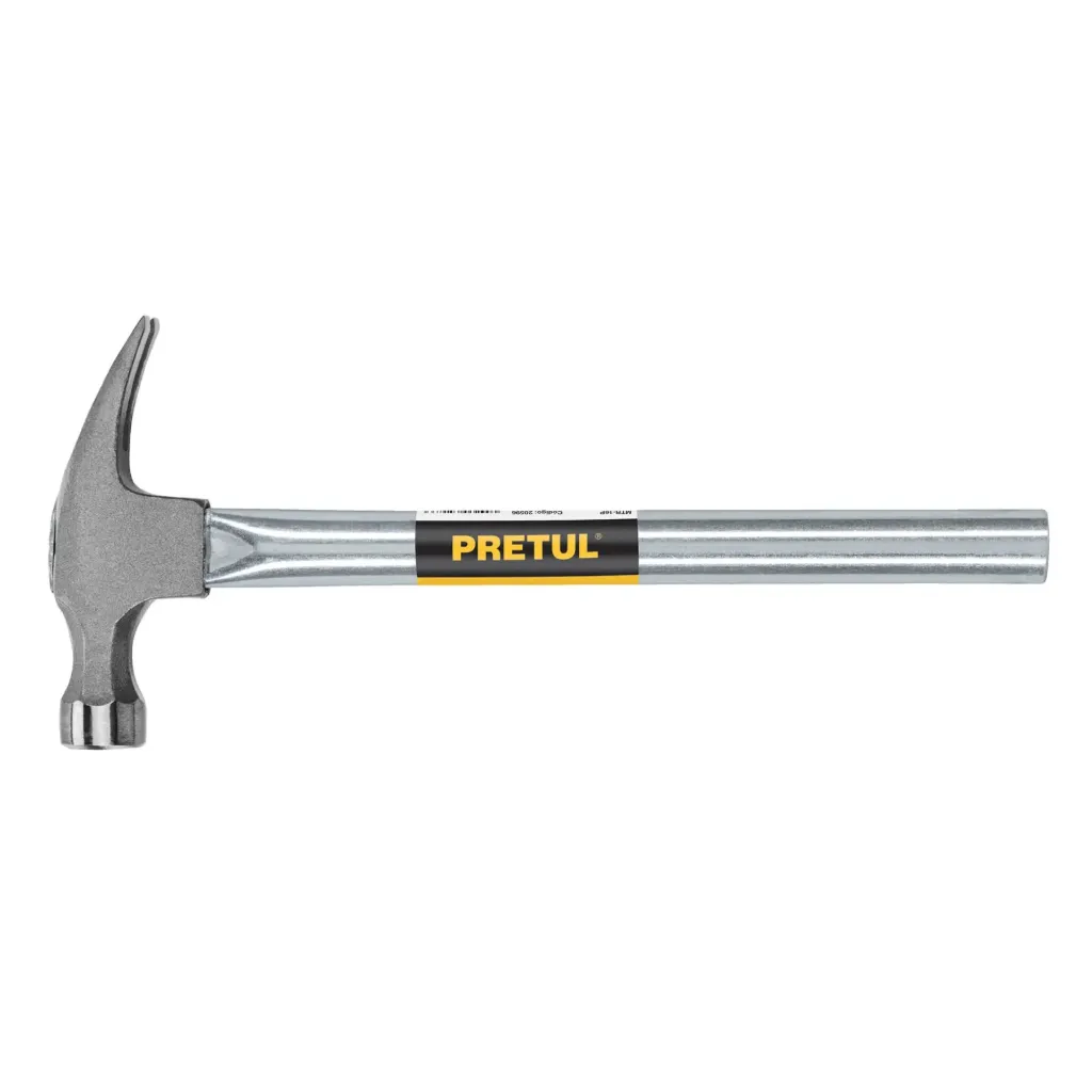 [LIMA MED CAÑA MUZA 12"] Martillo uña recta 16 oz, mango tubular, PRETU