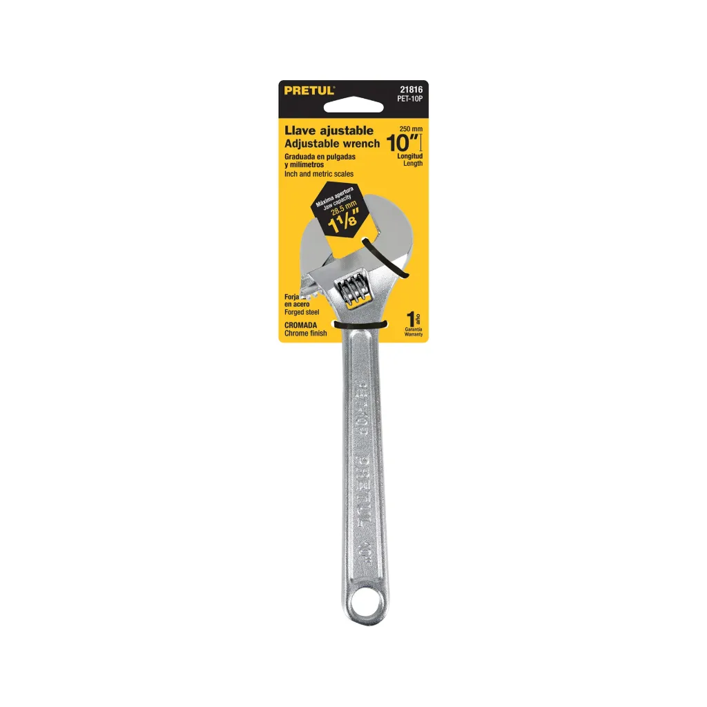 [TP-21816] Llave ajustable (perico) 10' cromada, PRETUL