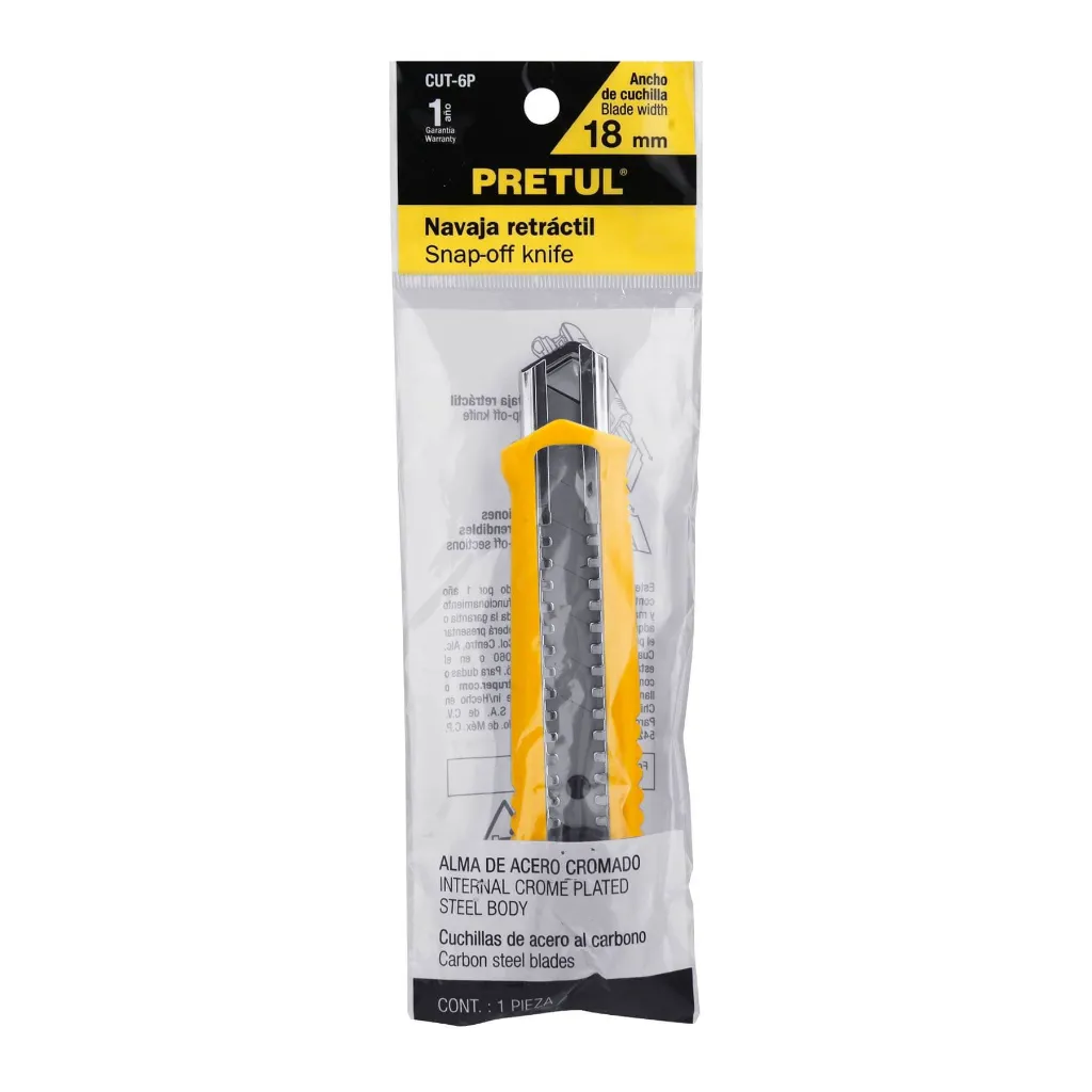 [TP-22396] Cutter 18 mm plástico con alma metálica, PRETUL