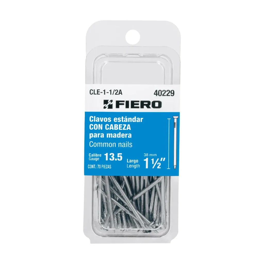 [TP-40229] Blíster con 70 clavos estándar 1-1/2' con cabeza, FIERO