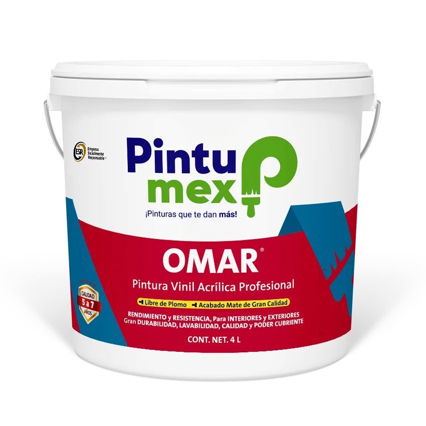 PINTUMEX PINTURA OMAR (BLANCO) 4 LT. VINIL ACRILICA