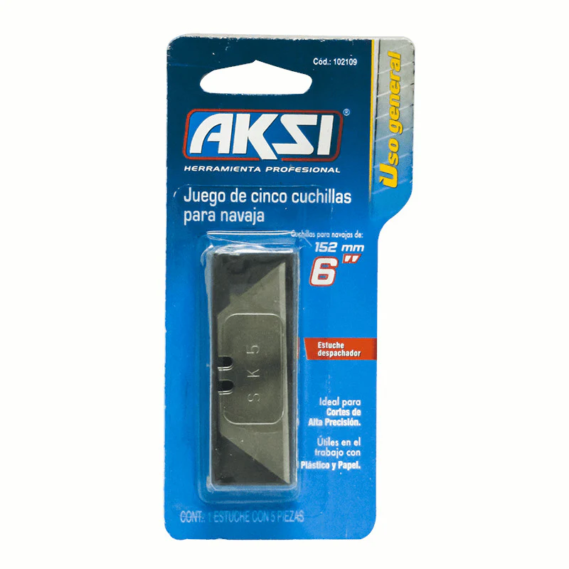 [AK102105] REPUESTO NAVAJA RETRACTIL CUTTER 5"AKSI