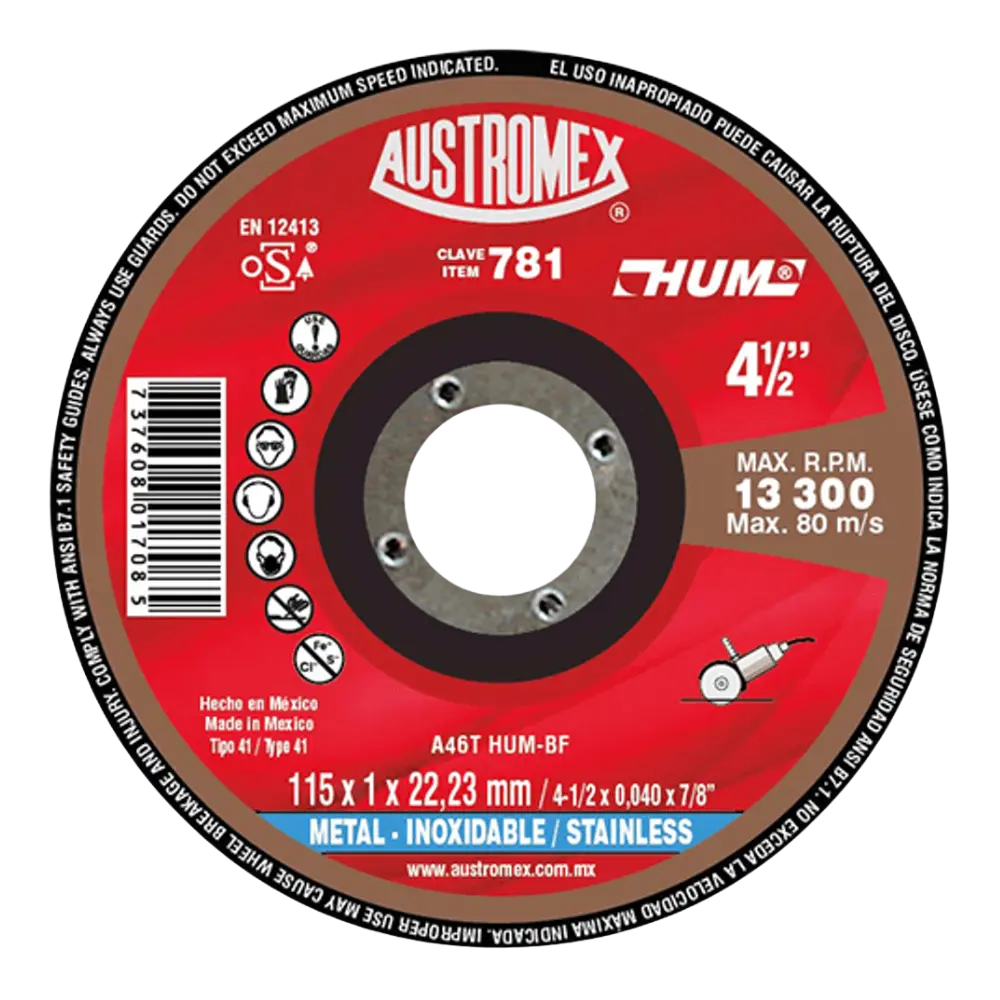 [1010401] DISCO CTE/MTAL HUM 4 1/2X0.040X7/8 AUSTROMEX 781