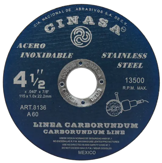 [8136] DISCO CORTE INOX   4 1/2" X .040 CINASA