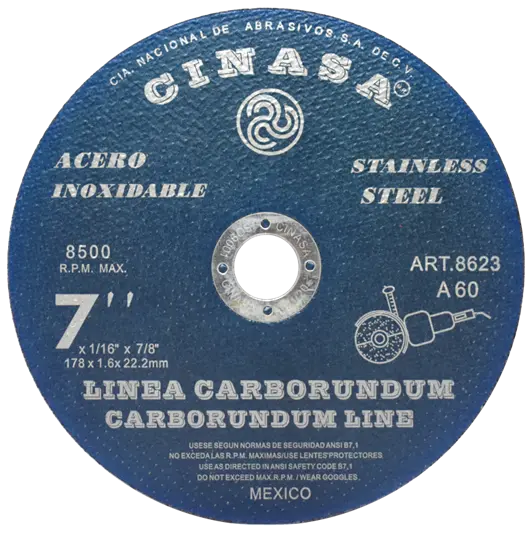 [8623] DISCO CINASA INOX 7 " CORTE