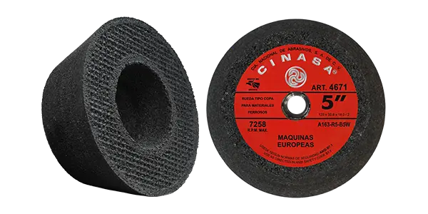 [4671] RUEDA TIPO COPA P/ MATERIALES FERROSOS DE 5"