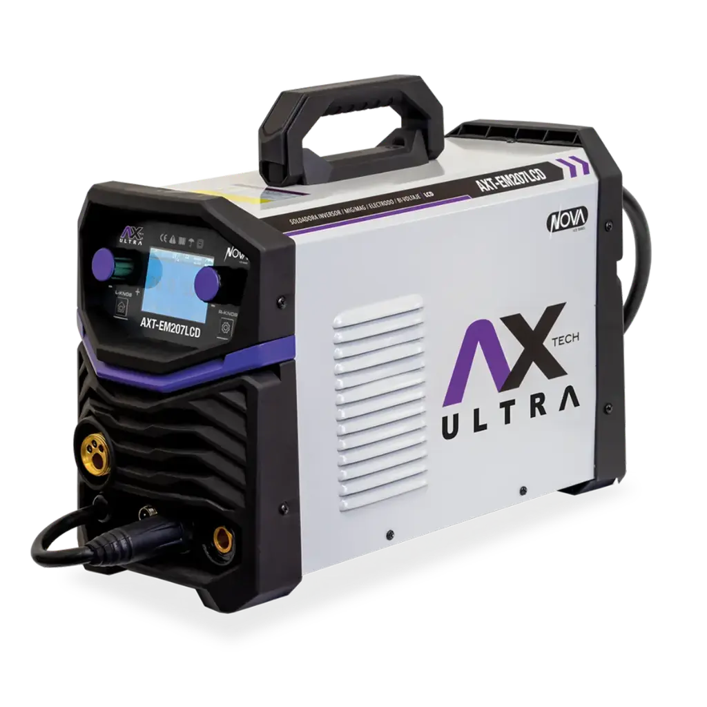 SOLDADORA INVERSOR MIG/MAG 1-5kGS/ ELECTRODO Y TIG LIFT 200A, BI VOLTAJE PANTALLA LCD