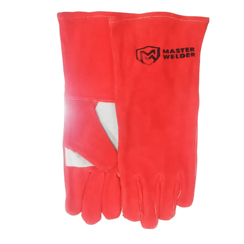 [112RK] GUANTES SOLDADOR ROJO 14" PREMIUM (KEVLAR) 