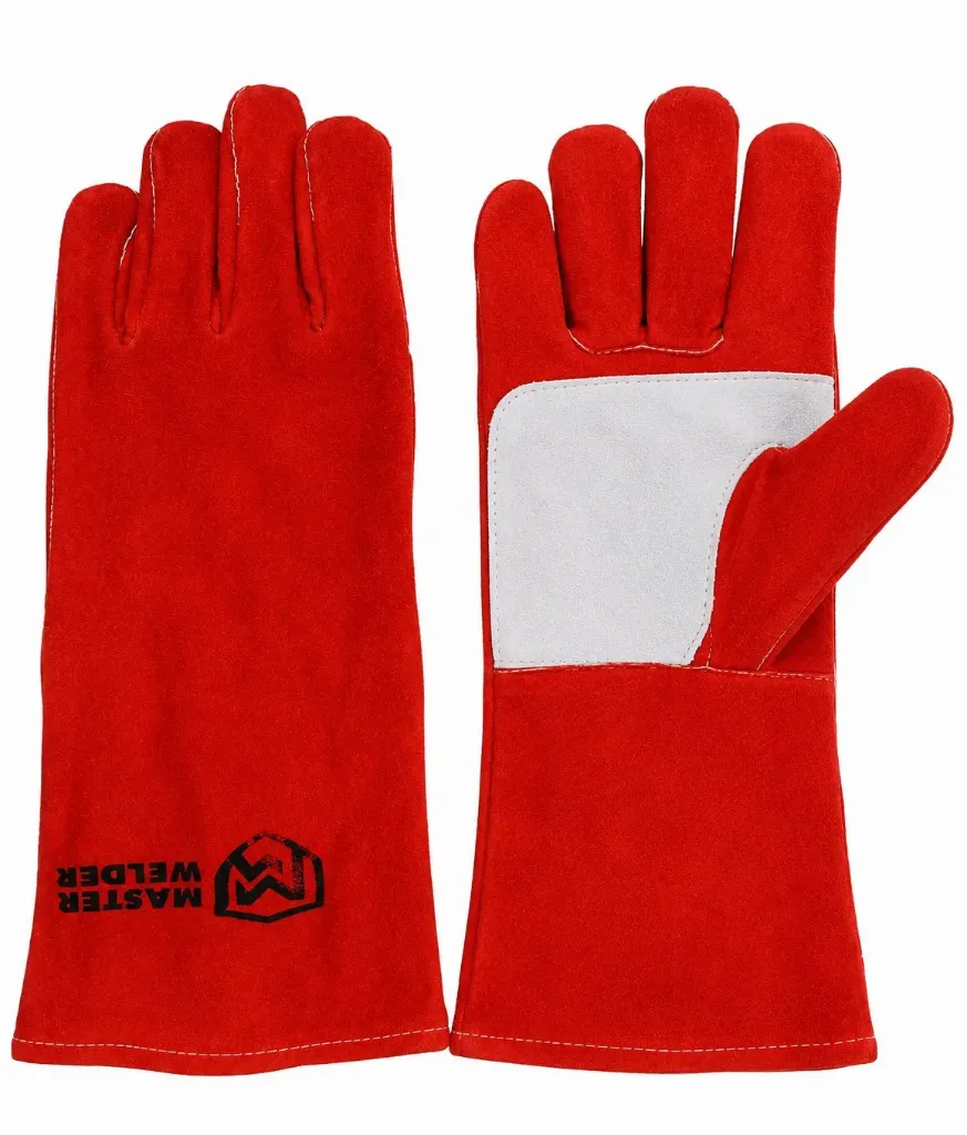 [112RK] GUANTES SOLDADOR ROJO 14" PREMIUM (KEVLAR) 