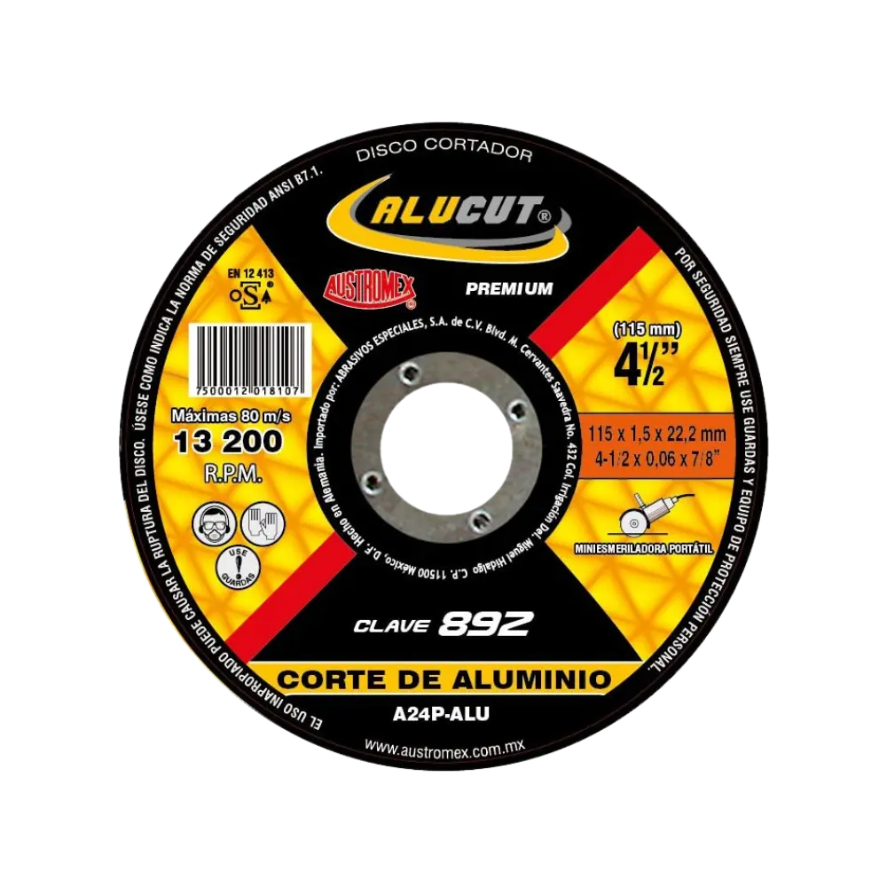 [7500012018107] DISC CORTE ALUM 4 1/2 X0.45X 7/8 CVE 892