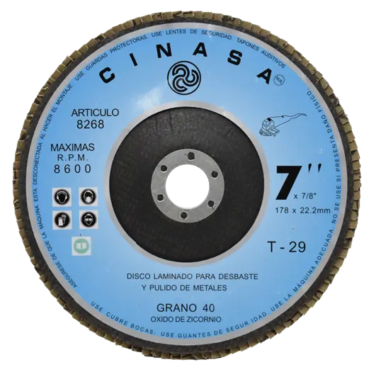 DISCO LAMINADO 7 GRANO 40 CINASA