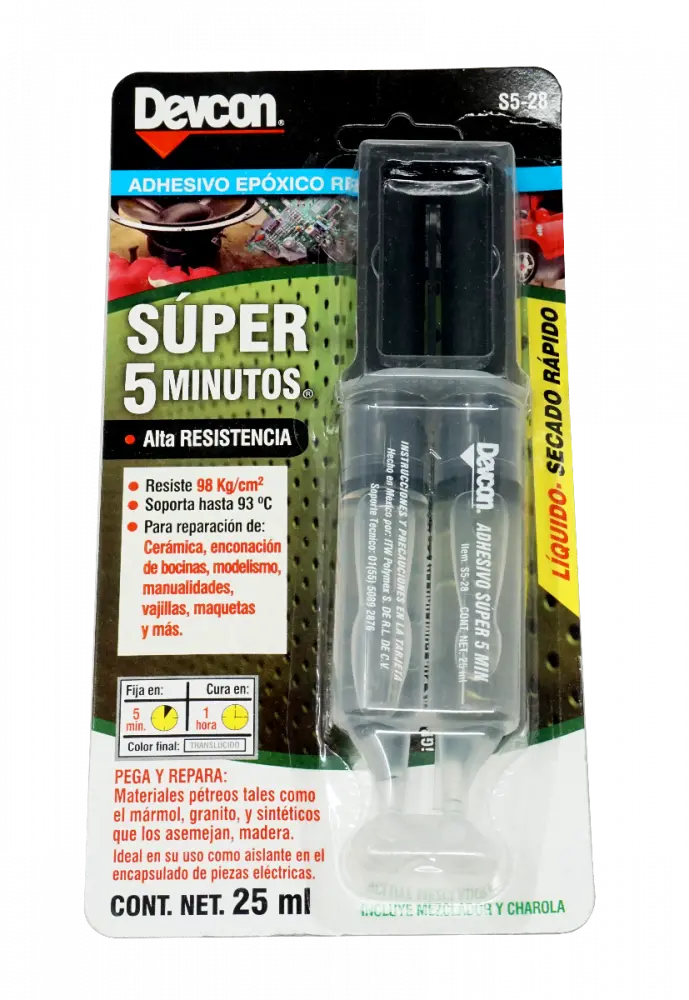 PEGAMENTO ADHESIVO SUPER RÁPIDOS JERINGA 5 MIN S5-28 DEVCON