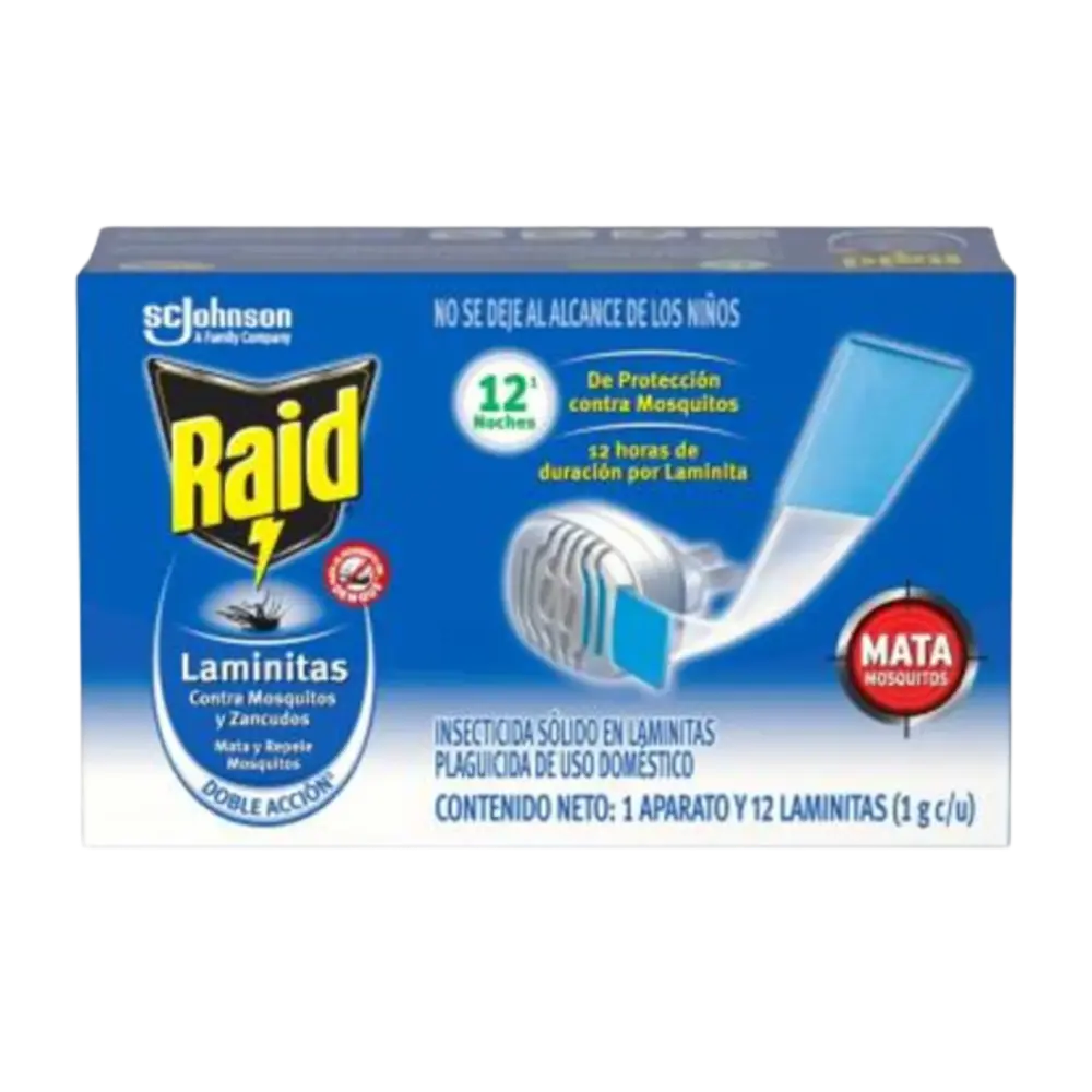 [7501032929626] INSECTICIDA RAID APARATO PARA LAMINITAS 12 PZ BAYER-JOHNSON