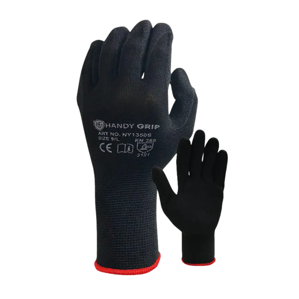 Guante nylon con palma de nitrilo liso handy talla 27 