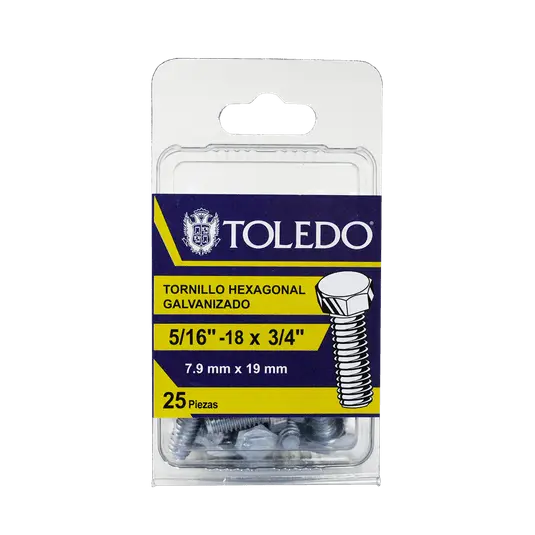 [DEV6019] Tornillo Hex G2 Galv 1/4" -20 x 3/4"