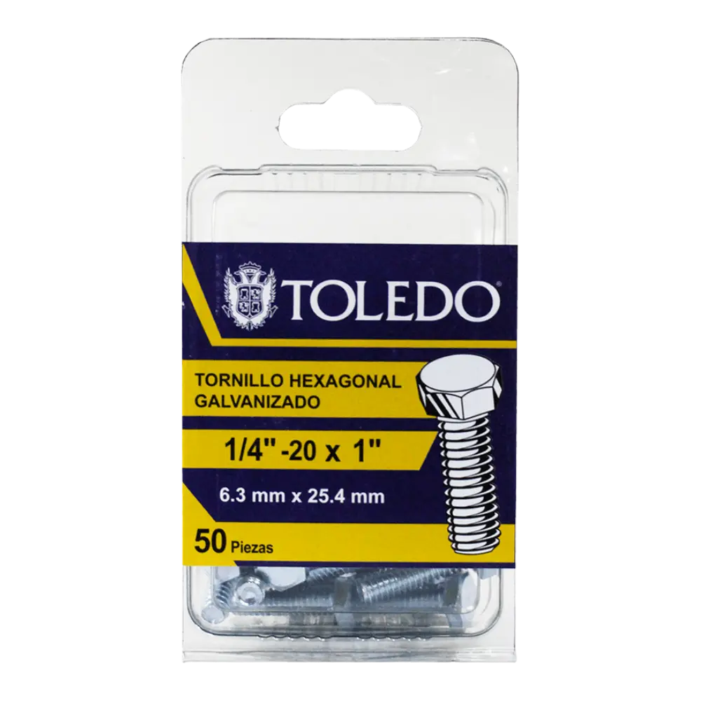 Tornillo Hex Galv 1/4"-20 x1"