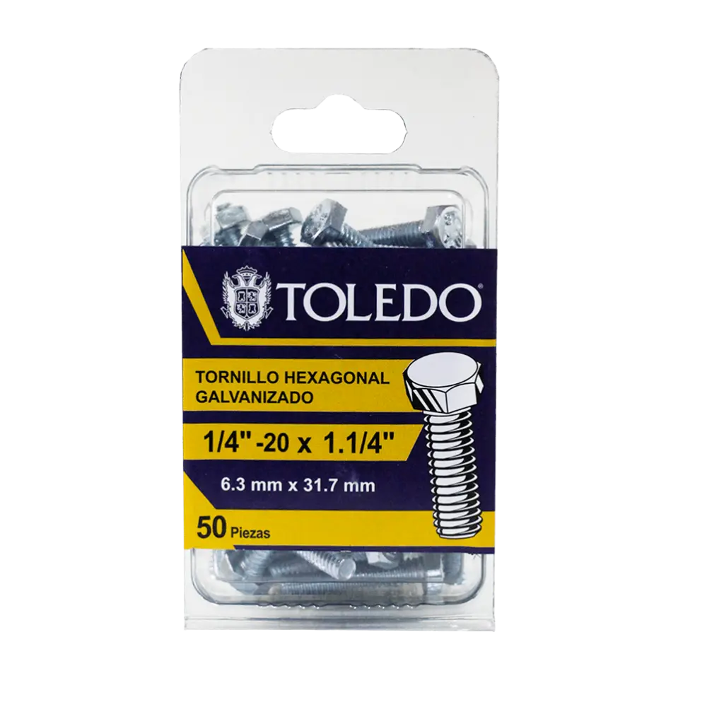 Tornillo Hex Galv 1/4-20 x 1.1/4"