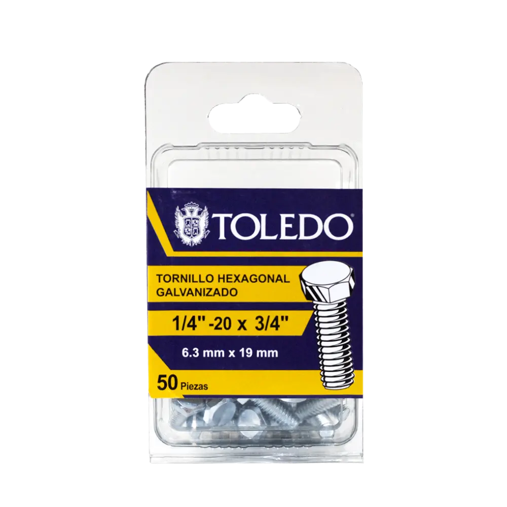 [DEV6064] Tornillo Hex Galv 1/4"- 20 x 2.1/2