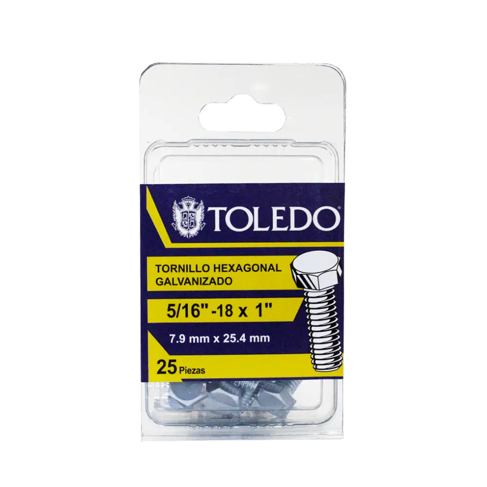 Tornillo Hex Galv 5/16-18 x 1"