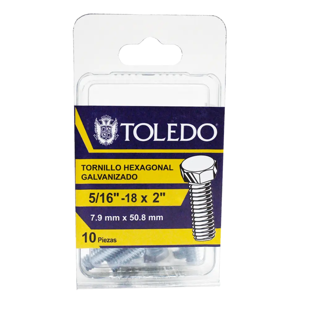 [DEV8051] Tornillo Hex Galv 5/16"- 18x 2"