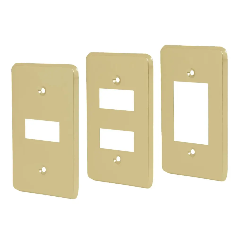 Placa 2 módulos, de aluminio, línea Económica, Volteck 