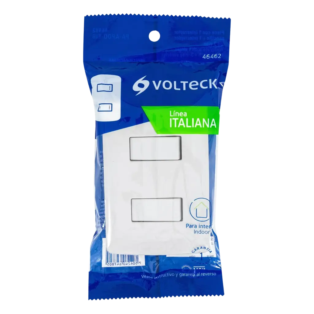 Placa armada 3 interruptores sencillos,blanco,línea Italiana 