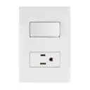 Placa armada contacto e interruptor, línea Oslo, blanco 