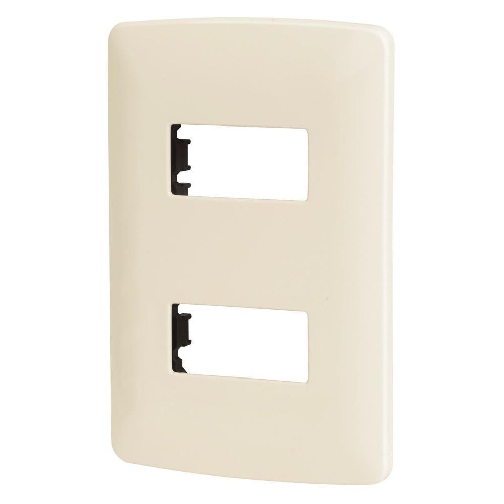 [48089] Placa 2 módulos de ABS, línea Italiana, color marfil 