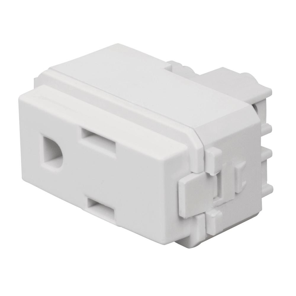 [48131] Contacto sencillo, 2 polos + tierra, línea Italiana, blanco 