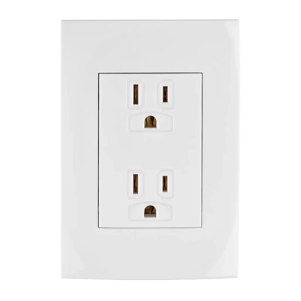 Contacto dúplex, 2 polos + tierra, línea Oslo, blanco 