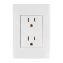 Contacto dúplex, 2 polos + tierra, línea Oslo, blanco