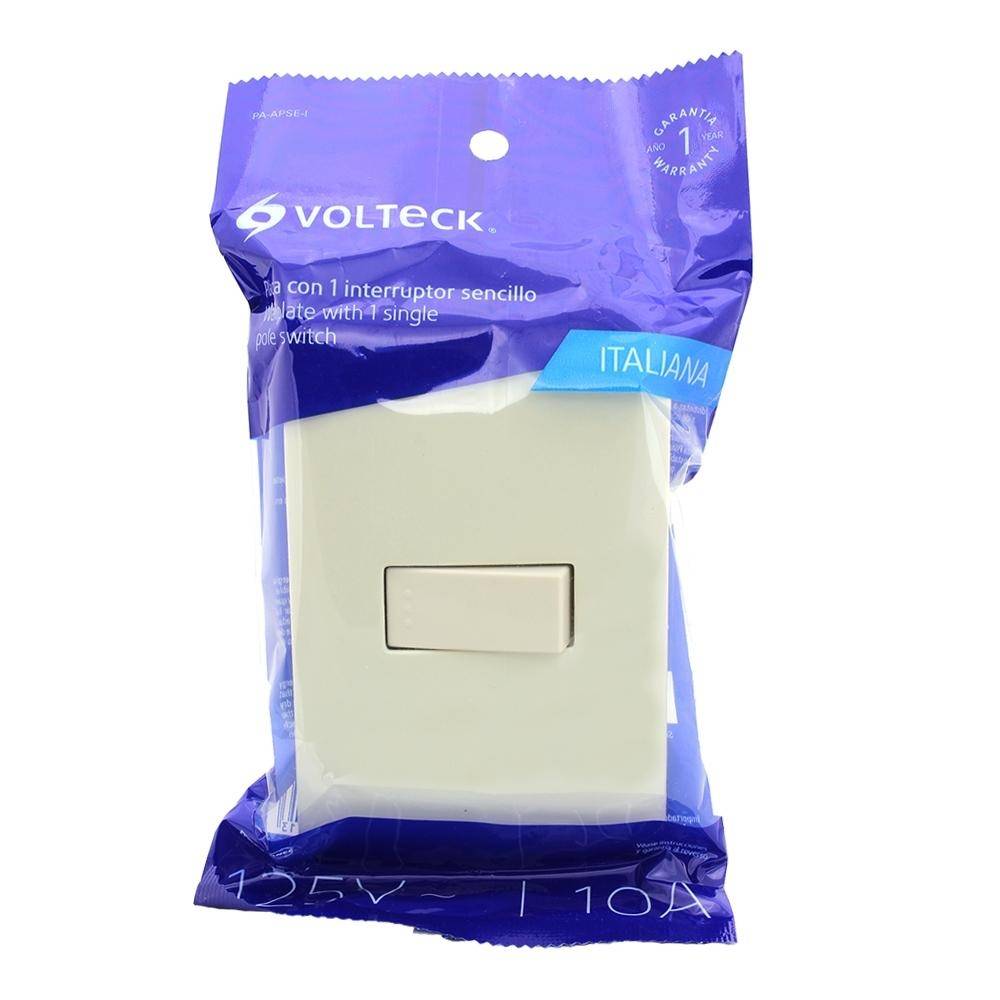 Placa armada 1 interruptor sencillo, marfil, línea Italiana 