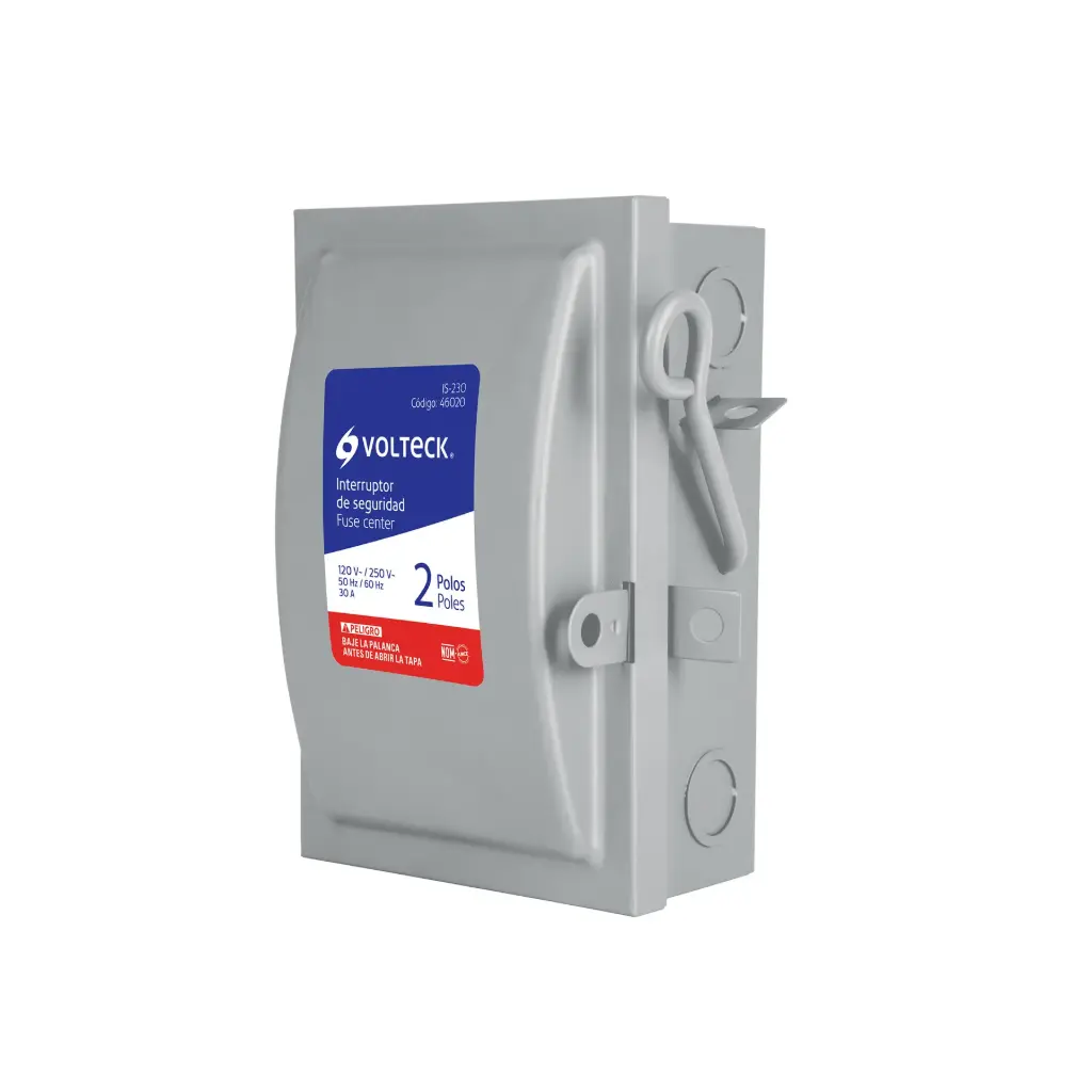Interruptor de seguridad 2 polos, 30 A, Volteck 
