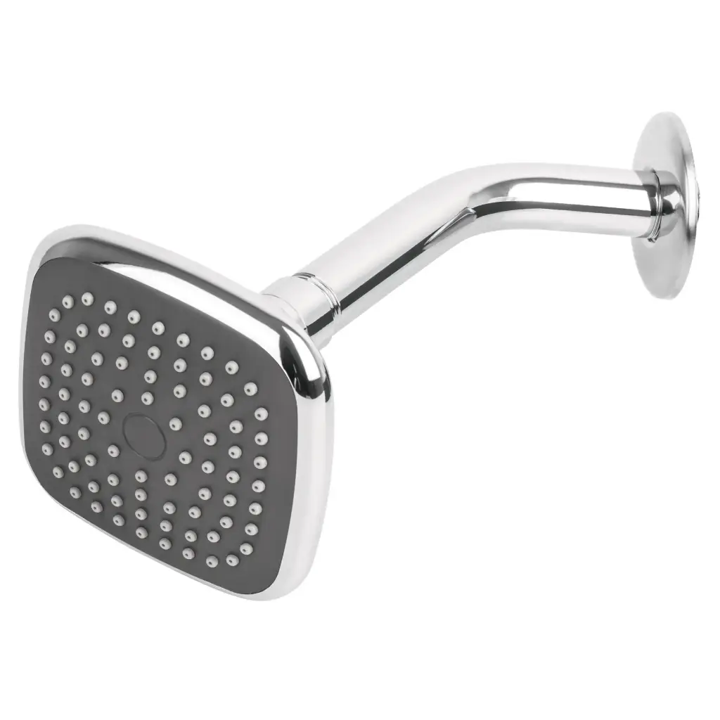 [45065] Regadera cuadrada 3-3/4' brazo y chapetón de acero, Basic 