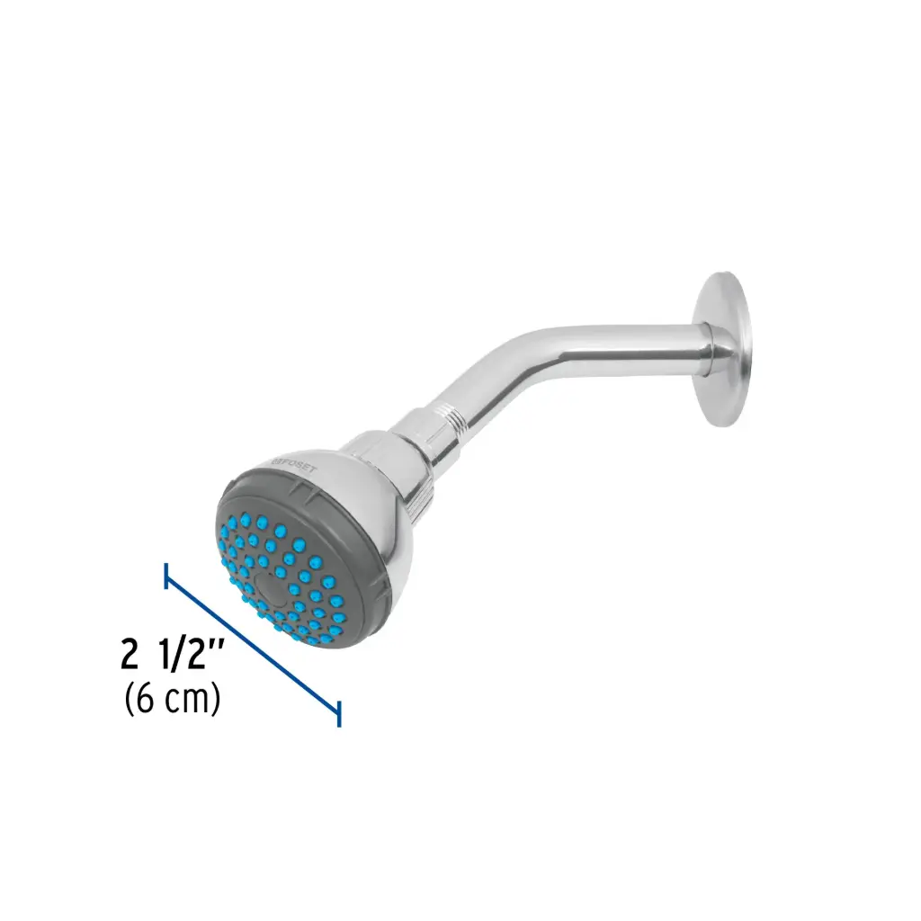 Regadera redonda 2-1/2' brazo y chapetón de acero, Basic 