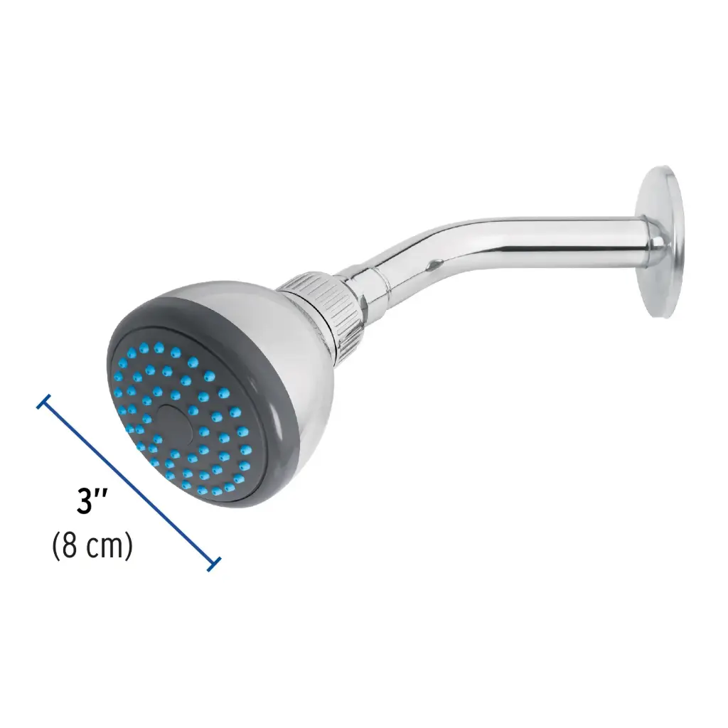 [49246] Regadera redonda 3' brazo y chapetón de acero, Foset Basic 