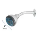 Regadera redonda 3' brazo y chapetón de acero, Foset Basic 