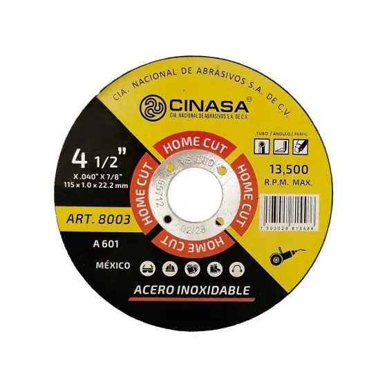 DISCO DE CORTE 4 1/2 X .039X7/8 CINASA