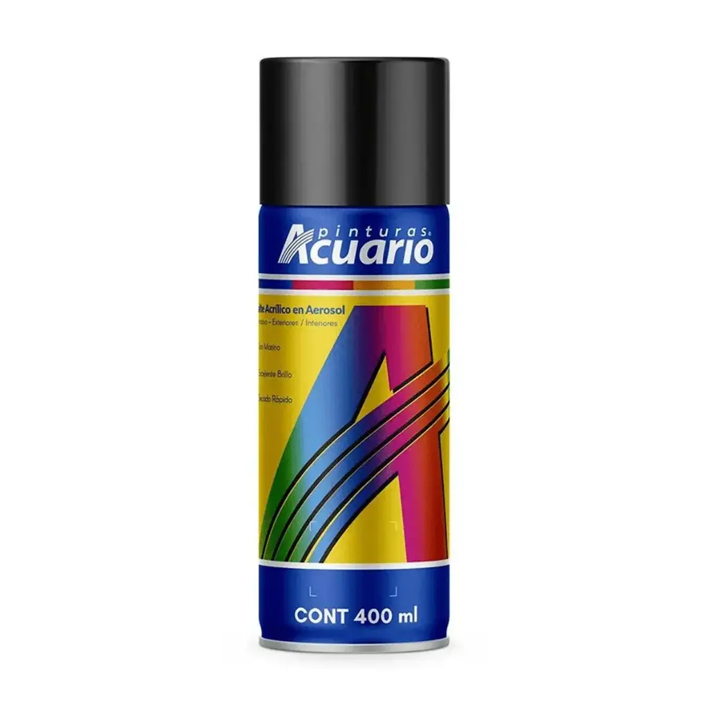 Pintura aerosol negro semi mate (acuario). 