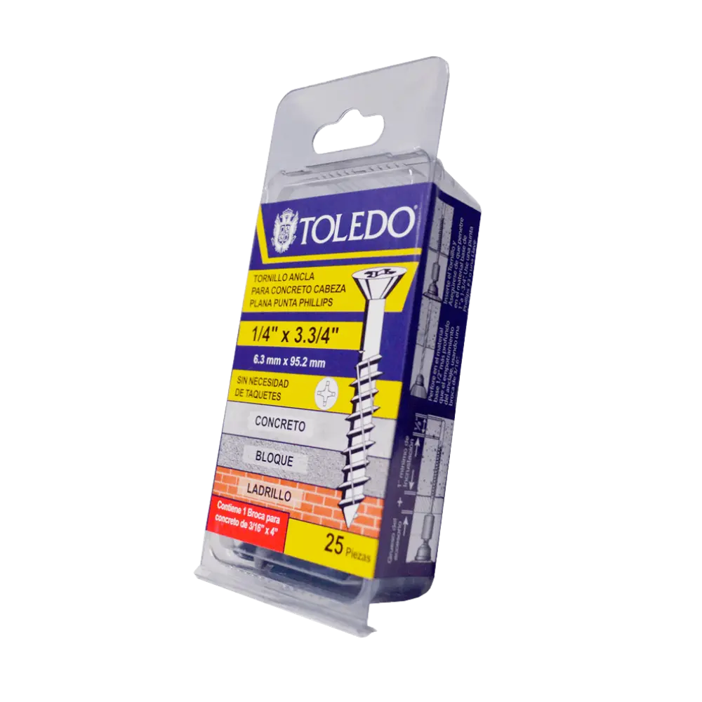 TORNILLO PARA CONCRETO CAB HEX1/4 X 1.3/4
