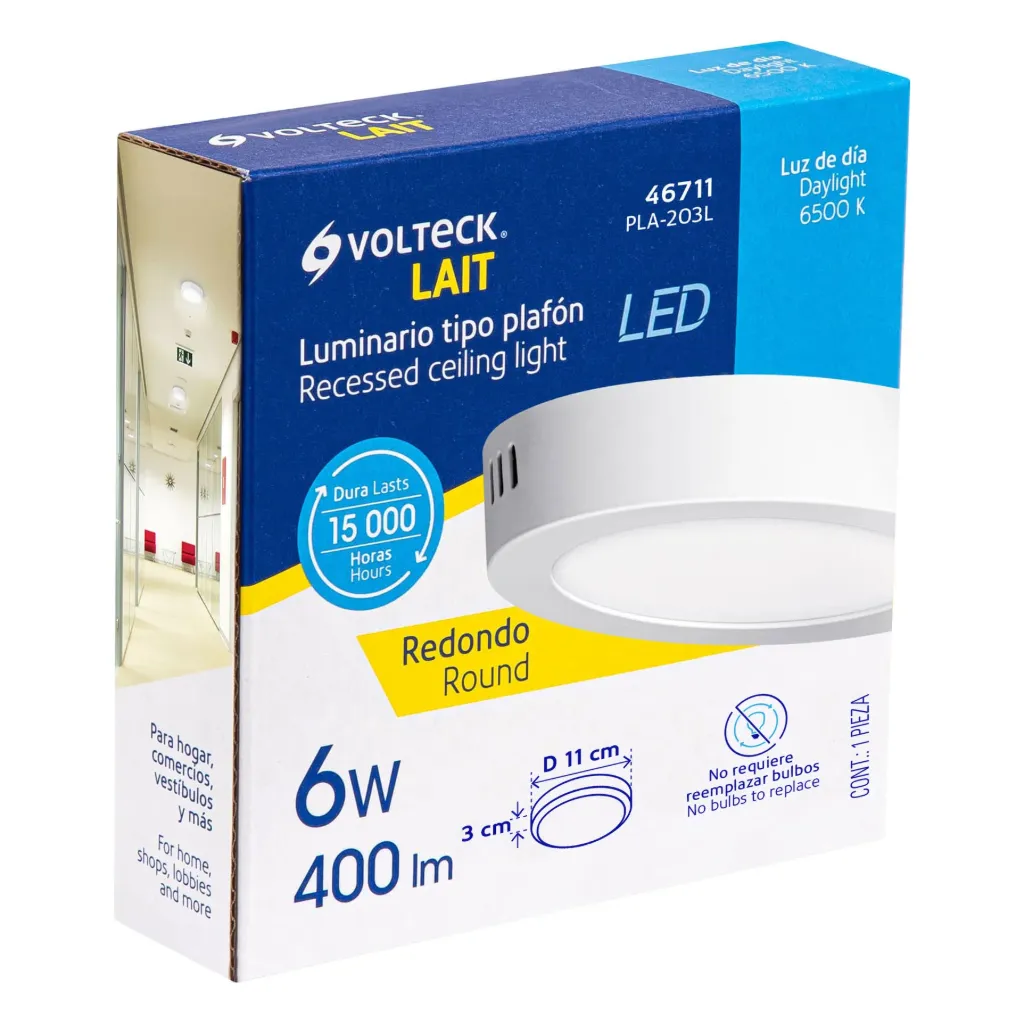 LUMINARIO TIPO PLAFON LED 6W