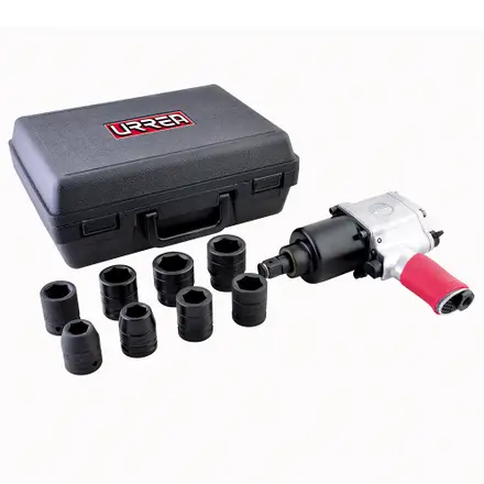 [UR-UP772HK] Juego de pistola de impacto neumática cuadro de 3/4" y accesorios en pulgadas, 10 piezas