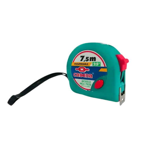 [CAMGA7525] FLEXOMETRO VERDE AGUA DE 7.5MX1" CADENA