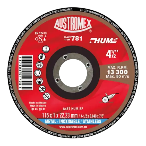 [1010401] DISCO CTE/MTAL HUM 4 1/2X0.040X7/8 AUSTROMEX 781