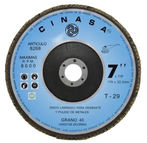 [8268] DISCO LAMINADO 7 GRANO 40