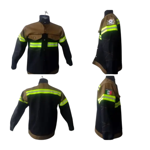 [SINSIN73767-M] CAMISOLA SOLDADOR CAFE REFLEJANTE M 