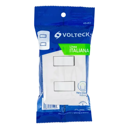 [46463] Placa armada 3 interruptores sencillos,blanco,línea Italiana 